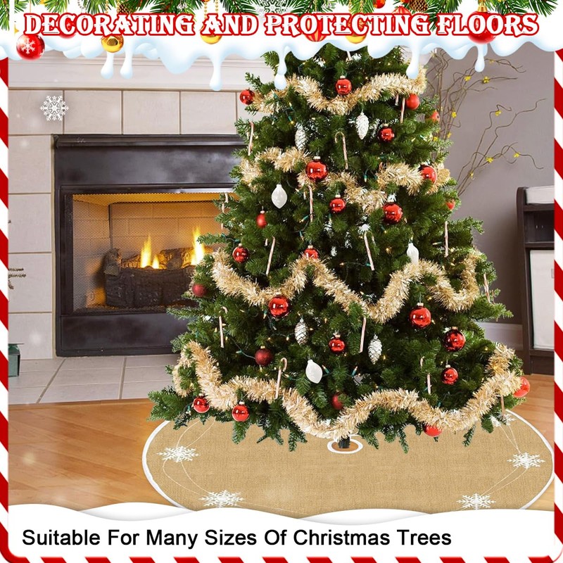HEKOBAG Christmas Tree Skirt Round 100cm Christmas Tree Mat Brown
