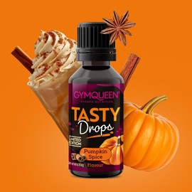 GymQueen Tasty Drops, Pumpkin Spice, Flavour Drops without Calories, 30 ml