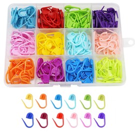 PAITOK Stitch Markers Crochet,150 PCS Colorful Knitting Markers Safety Pins Plastic Locking Stitch Markers Clips for Crochet Handwork Knitting Craft