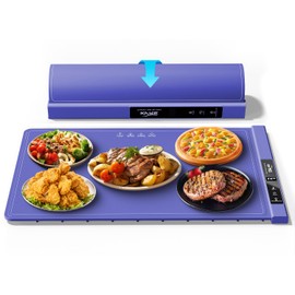 Warming Mat for Food,Full Surface Fast Heating,Roll Up Portable Food Warming Mat,6 Temperature Settings,Silicone Food Warmer with Longer Power Cord for Party,Buffets,Gathering,Holidays-25x16inch