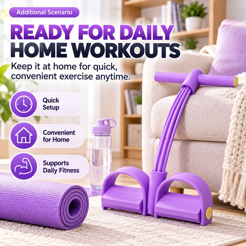 6-Tube Resistance Band Pedal Puller for Home Workouts – Elastic