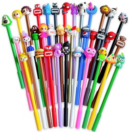 Hdagbnn 36PCS Cute Cartoon Gel Black Ink Pens,Random Kawaii Writing Pens,Assorted Styles Pens for School Rewards Office Home Student Kids Gifts Present…