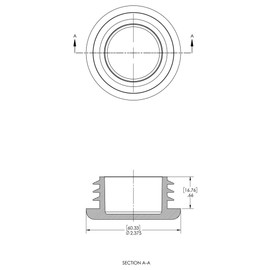 Caplugs 99395065 Plastic Plug for Round Tubing. CCF-2 3/8-10-14, PE-LD, to fit Round Tube Size OD2.375" Wall Thickness 10-14 GA, Black (Pack of 16)