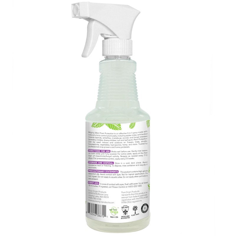 Mighty Mint Peppermint Plant Protection Spray for Insects, Gnats, Fungus,