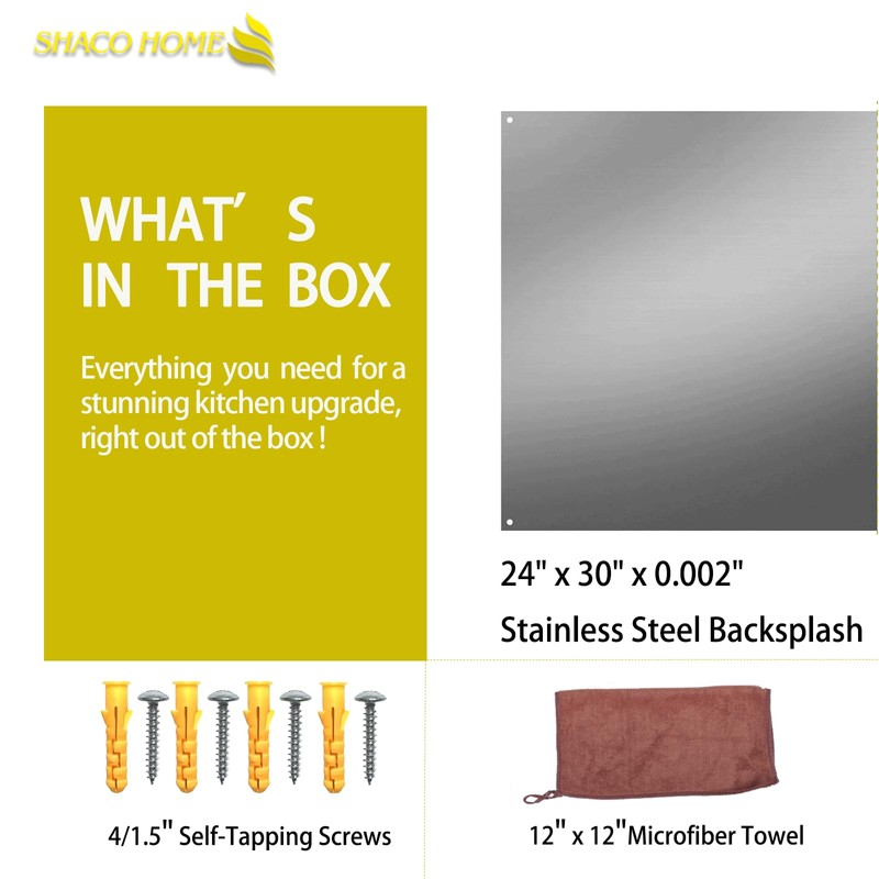 SHACO 24 x 30 Inch Stainless Steel Backsplash for Stove,