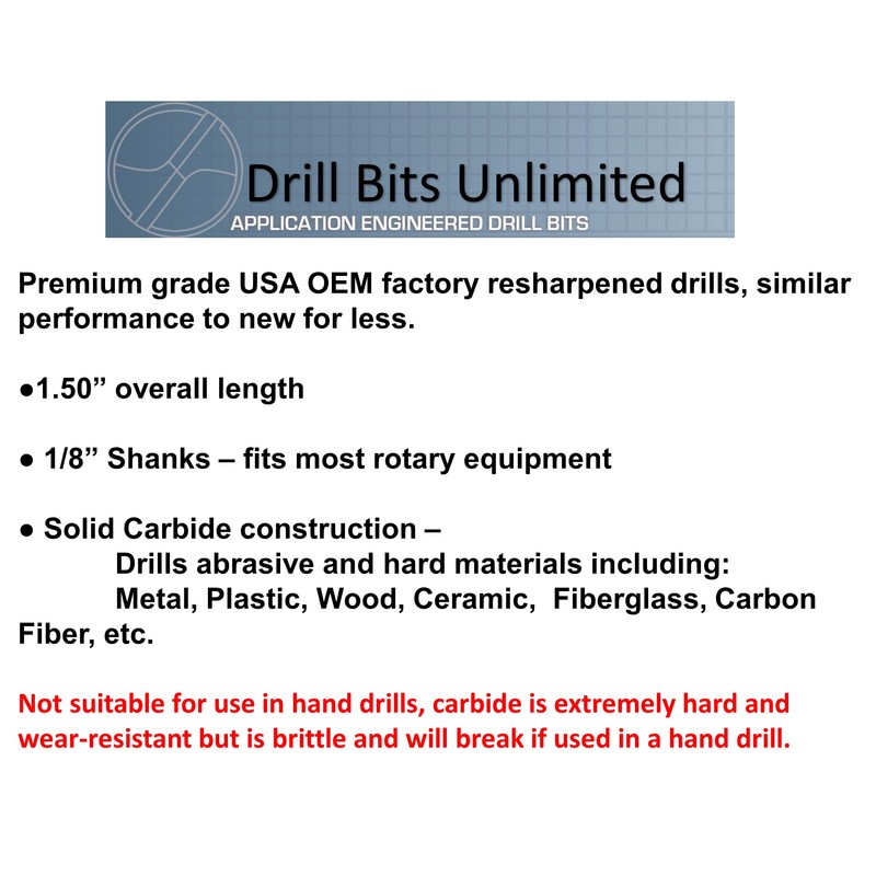 Carbide Drill Bit Set - 50 Pieces / 25 Sizes