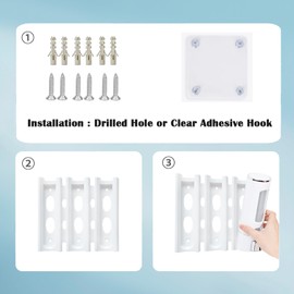 UDEE 3-in-1 Shower Soap Dispenser Wall Mount, Shower Gel, Shampoo, Conditioner Dispenser, No-Drill Dispenser for Hotel and Home Bathrooms and Shopping Malls - White