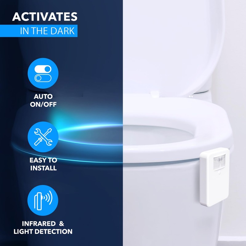 LumiLux Toilet Light with Motion Detection Sensor - 16-Color LED
