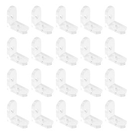INCREWAY L Brackets, 20Pcs Clear Acrylic Corner Bracket 90 Degree Support Shelf Corner Brace Right Angle Bracket for Furniture Wood Box Fixation, Transparent