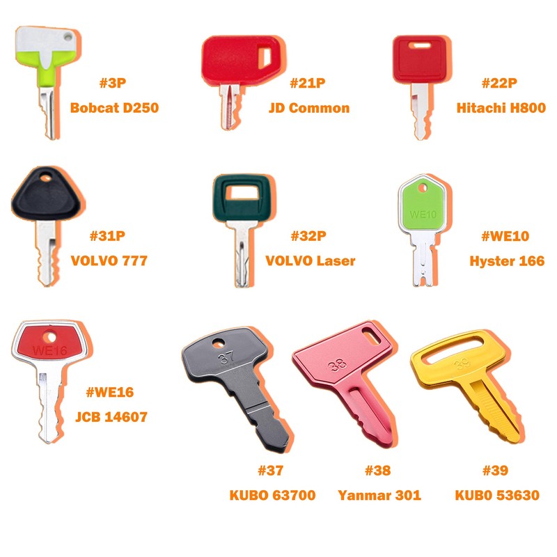 La Macaza No-Duplicate Heavy Equipment Keys Master Set, Construction Ignition