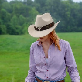 Frediuo Cowgirl Hat Fashion Western Cowboy Hat for Street Costume Props Fishing Shopping, Beige