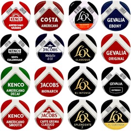 Tassimo Coffee Pods Variety Pack – 32 T Discs (Only COFFEE Capsules) in Gift Box – Selection of 16 Coffee Blends from Costa Kenco L’OR Jacobs and More.