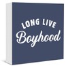 Navy Blue Playroom Decor Long Live Boyhood Wooden Box Sign