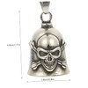 Kisangel 4pcs Skull Bell Pendant Necklace for Men Punk Style