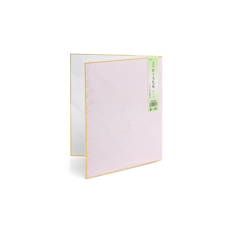 二ツ折り色紙 画仙紙 (ピンク)