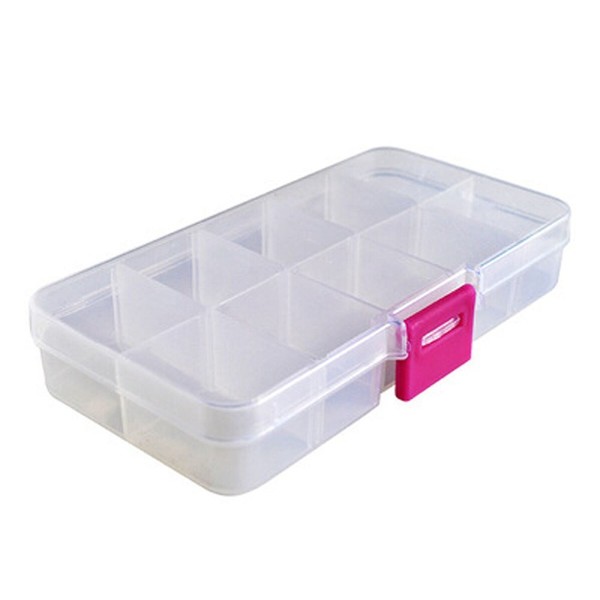 2PCS 10 Grid Clear PP Plastic With Removable Dividers Art