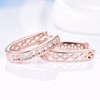 GULICX Rose Gold Electroplated White Zircon Channel Setting Lady Women's