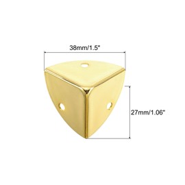 sourcing map 8 Pcs Decorative Box Corner Cover, 27mm Metal Edge Guard, Furniture Corner Edges Protector with Screws, Light Gold