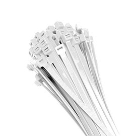Electriduct 8" Nylon Cable Zip Ties Self-Locking Adjustable Plastic Ties - Clear (100 Pack)