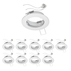 ledscom.de 10 Pieces Ceiling recessed Frame Fere recessed Frame White matt (LED/Halogen/MR16/50mm) incl. GU5.3 Socket