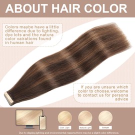 Human Hair Tape in Extensions Dark Brown to Mixed Chestnut Brown Tape in Extensions Human Hair 20 Inch Invisible Tape in Hair Extensions Human Hair for Women Hair Extensions Real Human Hair Tape in