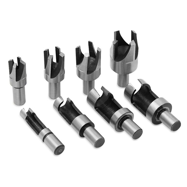 NUZAMAS Set of 8 Wood Plug Cutters Roundwood Wood Plug