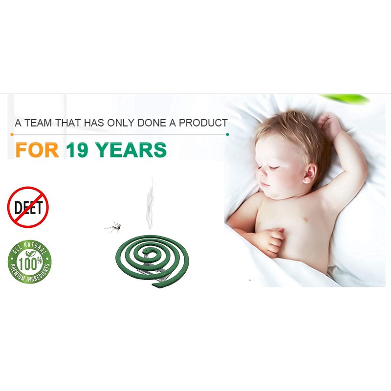 Mosquito Repellent, Made of Citronella Essential Oil, 16 Coils &