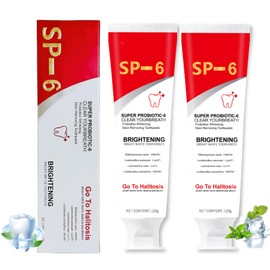 2Pcs Super Probiotic SP-6 Toothpaste, Probiotics Bright White Toothpaste, Sp 6 Toothpaste, Sp-6 Probiotics Whitening Toothpaste, Fresh Breath, Deep Cleaning Care
