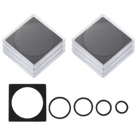 PATIKIL 6 Pcs Coin Snap Holder Silver Dollar Coin Holder Collector Coin Case with Foam Gasket for Square 17/22/27/32/37mm Coins, Clear Black