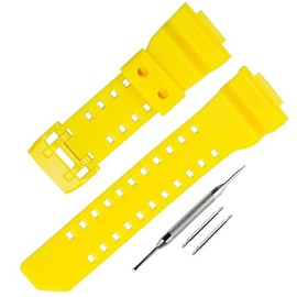 Rihahisy Resin Watch Band Replacement for G-Shock GA400-1A/1B, GA400GB-1A/1A4/1A9 BIG CASE Watch Strap Watch Wirstband Bracelet for Men and Women (Yellow)