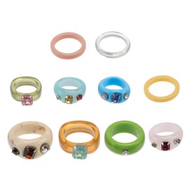 LIFKOME 1 Set Unique Resin Finger Rings Creative Knuckle Decor Elegant Design Lightweight and Durable Fashionable Accessory for Everyday Wear