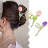 Magik 1~2 Pack Tulip Floral Enamel Large Metal Hair Claw