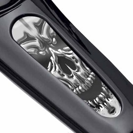 Tricktoppers Premium Peel And Stick Metal Aftermarket Dash Panel Console Insert For Harley Davidson Street Glide 2010-2021 & Road Glide 2010-2021| Grey Skeleton Skull Face