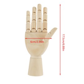 Wooden Mannequin, Flexible Wooden Finger, Right Left Hands for Drawing Art Supplies, Sculpture (7 in Right Hand)