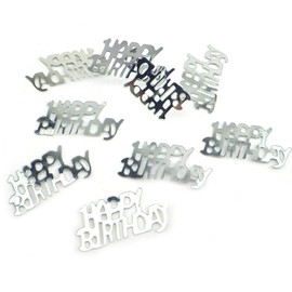 Sepkina Happy Birthday, Birthday Table Decoration Confetti (Happy Birthday Silver, 200)