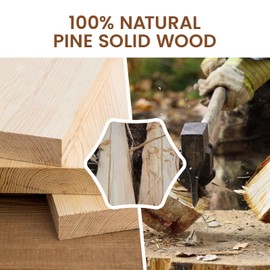 Heimlove 24 inch Floating Shelves for Wall,2 Packs Natural Pine Solid Wood Floating Shelves, 8 inches Deep Wooden Shelves for Kitchen Bedroom Office & Living Room Display Wall Decor