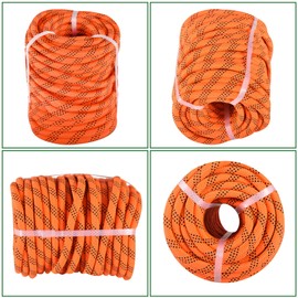 HOSTIC Double Braid Polyester Rope Pulling Rope Tree Cutting Ropes Multipurpose Bull Rigging 1/2 Inch x 100 Feet Orange