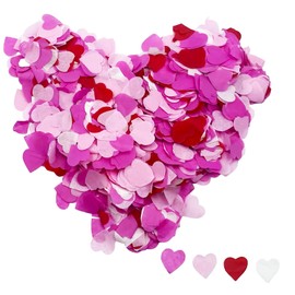 10000 Pieces Heart Shaped Confetti - 4 Colours Wedding Confetti(White, Pink, Rose, Red), 2.5CM Biodegradable Paper Confetti for Valentine’s, Christmas Decoration & Party Supplies Events