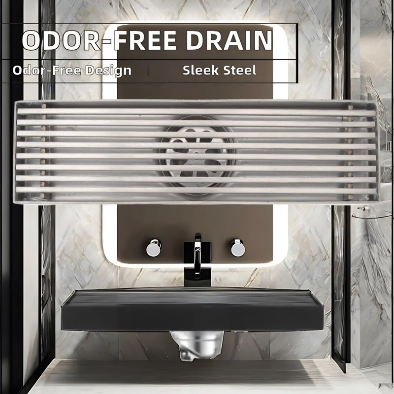 Linear Shower Drain,Large Drainage Capacity Stainless Steel Linear Drain,Effective Unpleasant