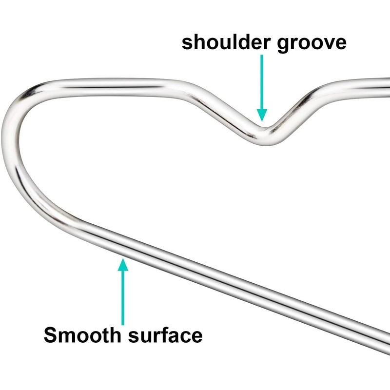 TIMMY Clothes Hangers 50 Pack Heavy Duty Stainless Steel Metal