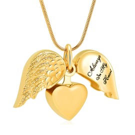 Glass Cremation Jewelry Necklace for Ashes Heart Memorial Lockets for Ashes Stainless Steel Keepsake Urn Ashes Pendants