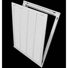 HVAC Premium 16" X 18" Steel Return Air Filter Grille for 1" Filter - Removable Face/Door - HVAC Duct Cover - Flat Stamped Face - White [Outer Dimensions: 18 5/8"w X 20 5/8"h]