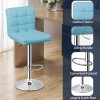 SEGAWE Blue Square PU Leather Adjustable Bar Stools Counter Height