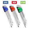 Powerbuilt 9 Piece Star Stubby Long Arm Ball End Hex