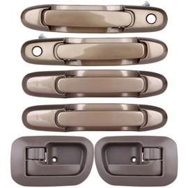 LUJUNTEC Exterior Interior Door Handles,Front Rear Door Handles Driver Left Passenger Right Side,Replacement for 1998-2003 for Toyota for Sienna,6pcs Brown Handles Replace