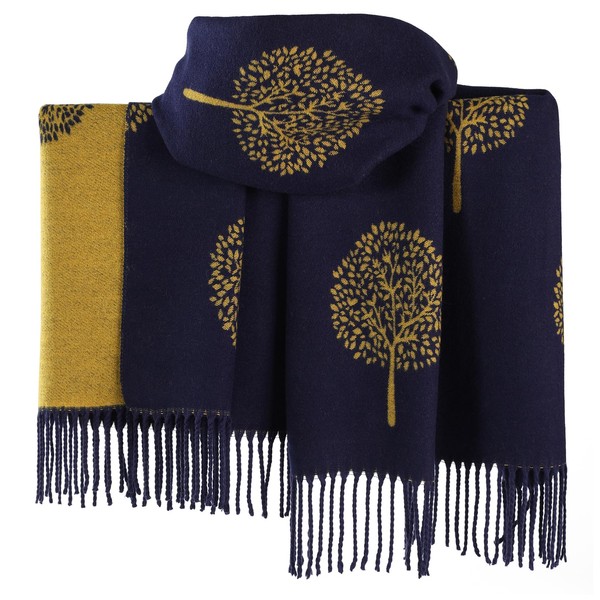 World of Shawls WINTER WARMER Reversible Thick Long Mulberry Tree
