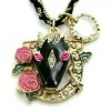 Betsey Johnson LUCKY Cowgirl HORSE Flower Horseshoe Rose Rhinestone Betsey