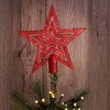 com-four® Christmas tree topper, glitter star, for every tree top,