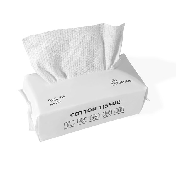 BOROLA Disposable Face Towels, 100 Count Thickening Cotton Soft Facial