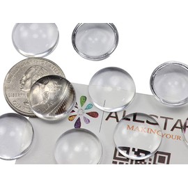 Allstarco 18mm Round Clear Magnifying Acrylic Cabochons, Plastic Gems for Jewelry Making, DIY Earrings, Pendants - 25 Pieces